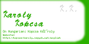karoly kopcsa business card
